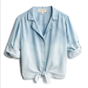 NWT cloth and stone dip dye tie waist top